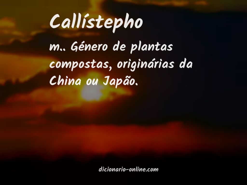 Significado de callístepho