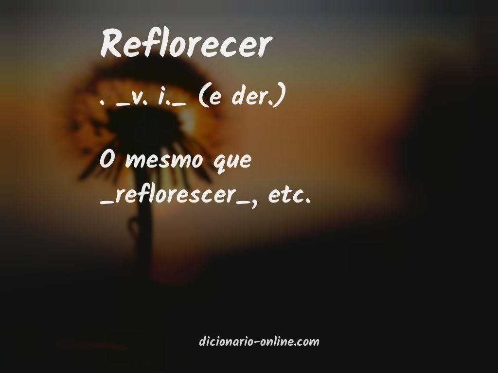 Significado de reflorecer