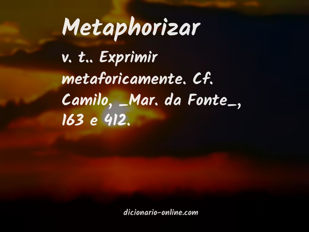 Significado de metaphorizar