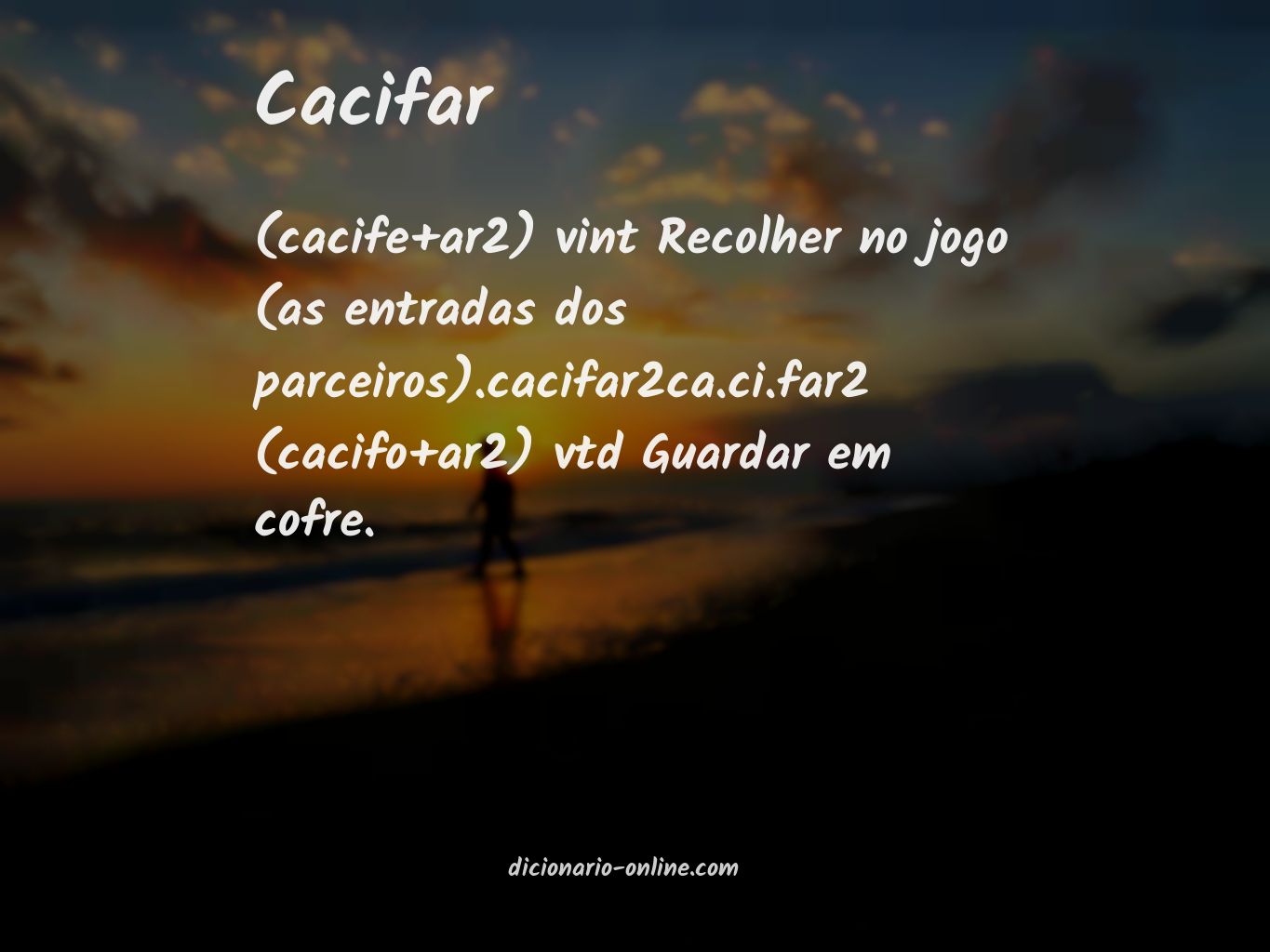 Significado de cacifar