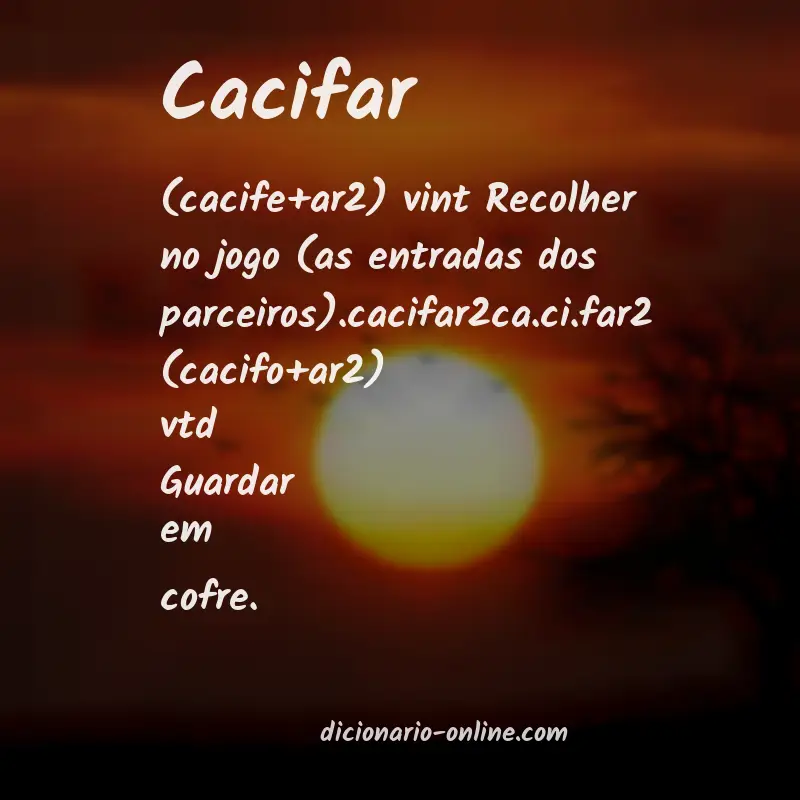 Significado de cacifar