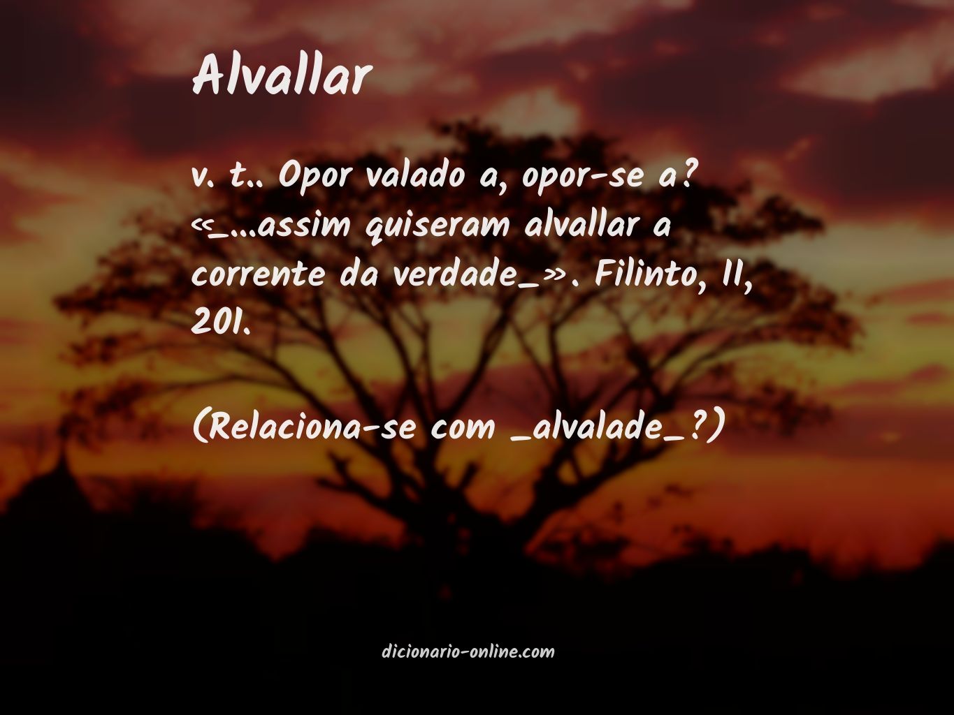 Significado de alvallar