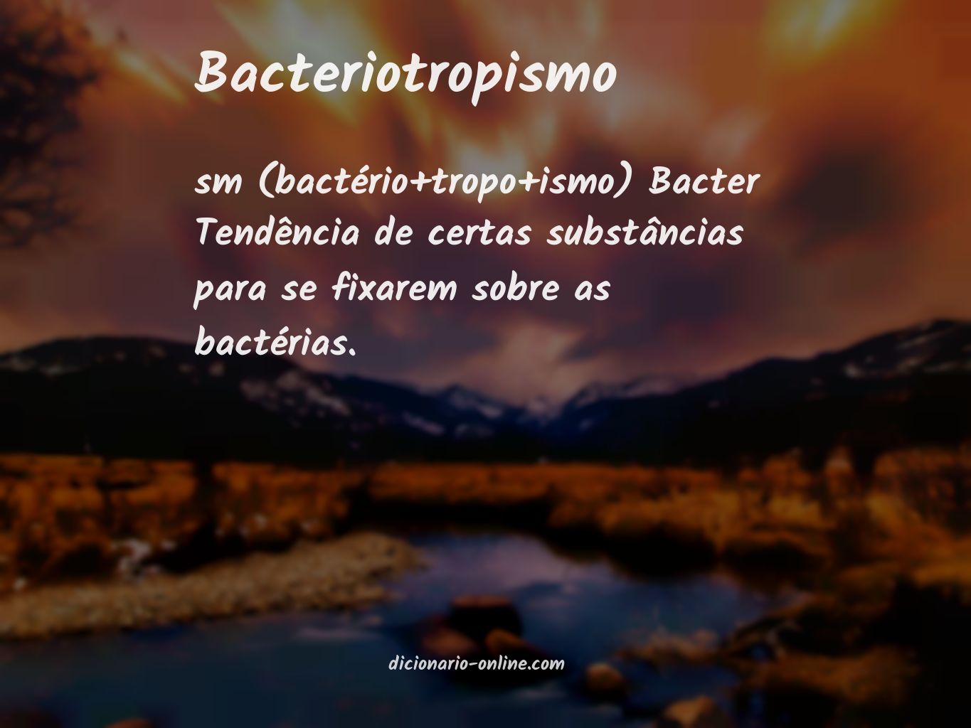 Significado de bacteriotropismo