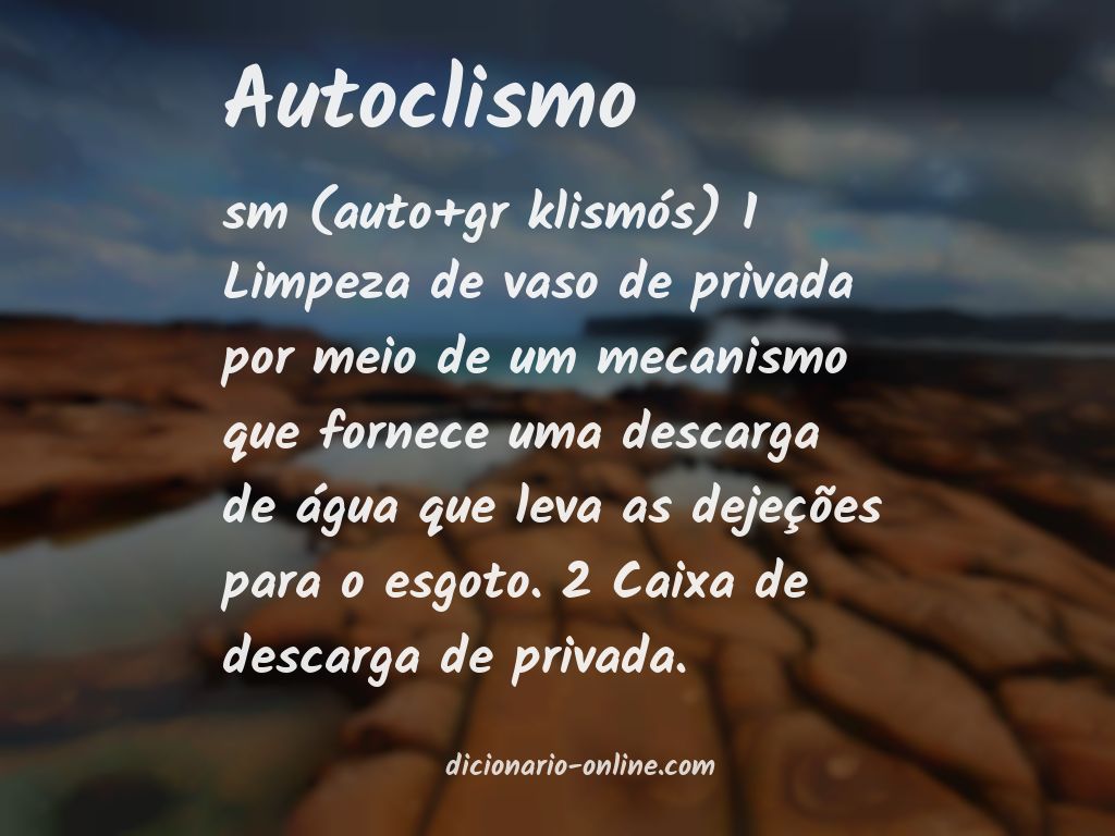 Significado de autoclismo