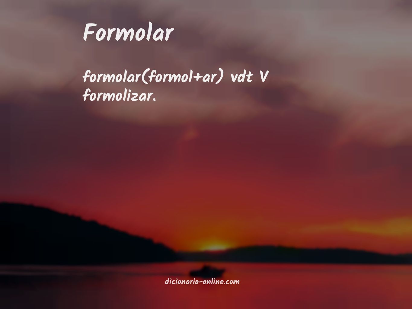 Significado de formolar