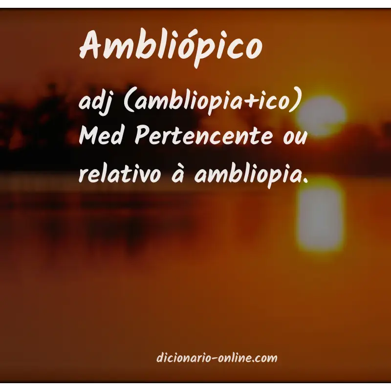 Significado de ambliópico