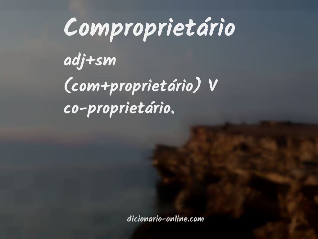 Significado de comproprietário