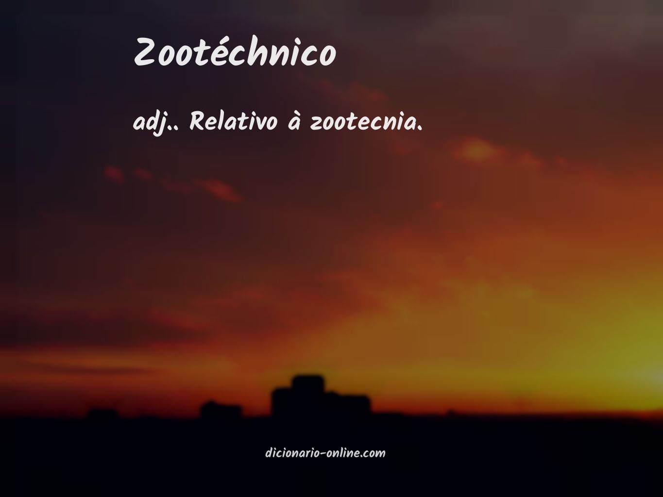 Significado de zootéchnico