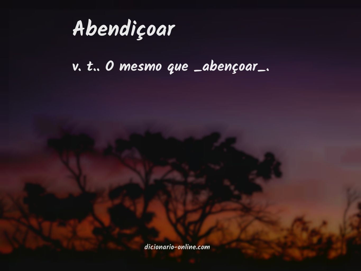 Significado de abendiçoar