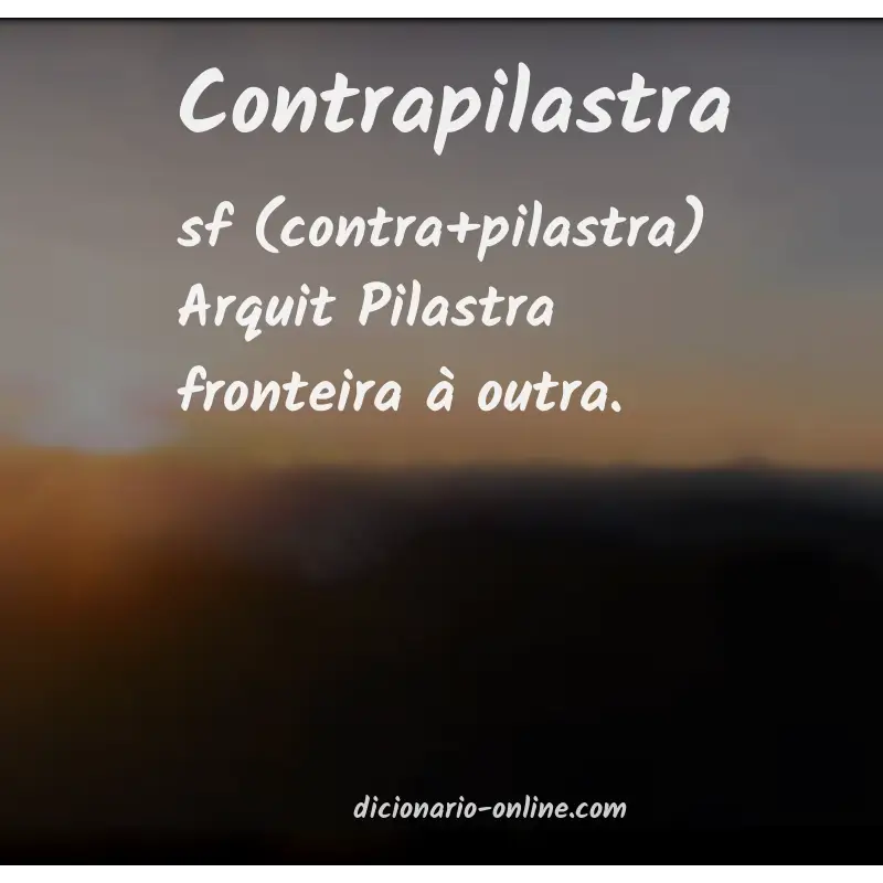 Significado de contrapilastra