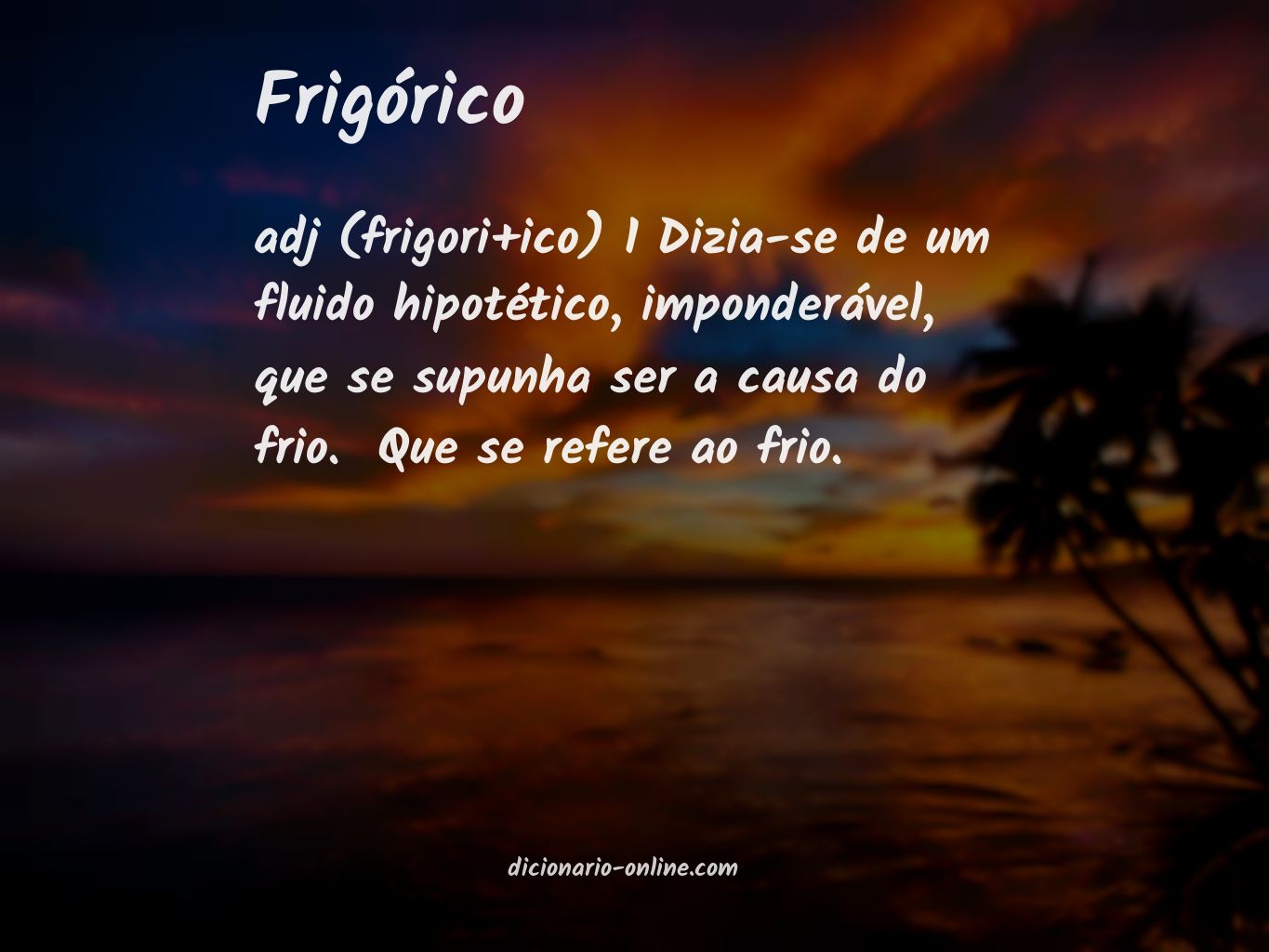 Significado de frigórico