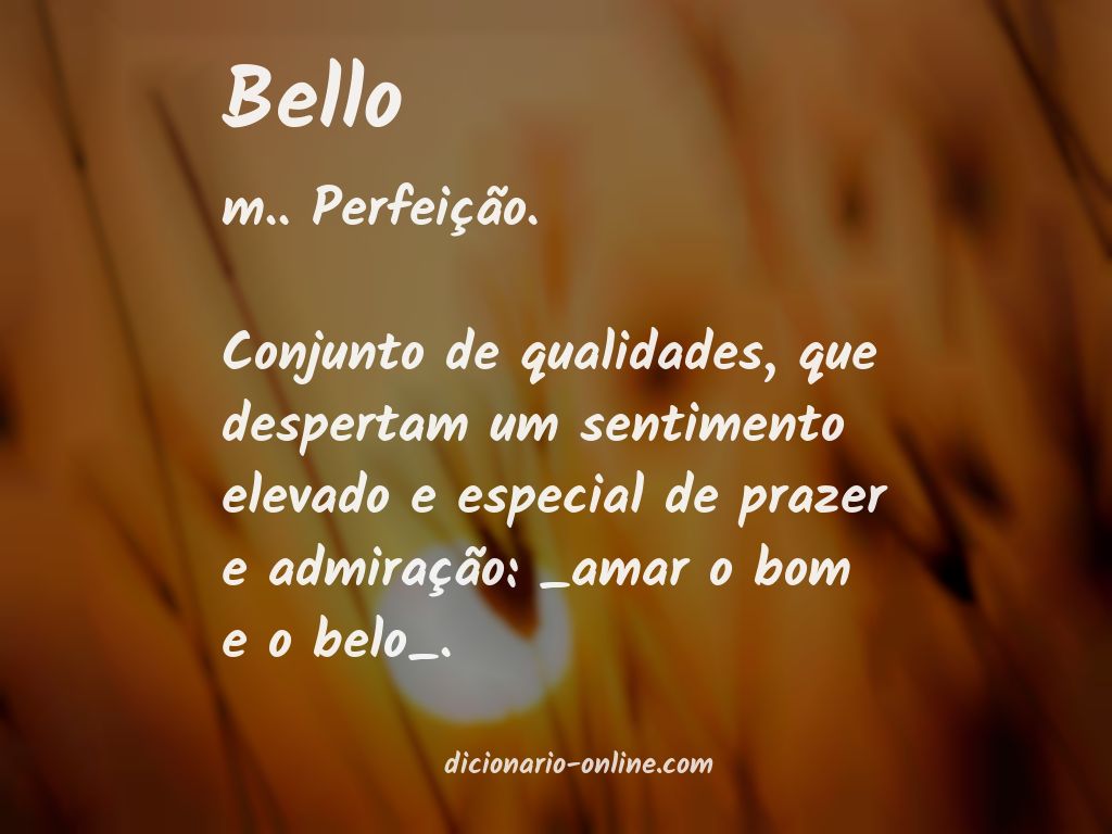 Significado de bello