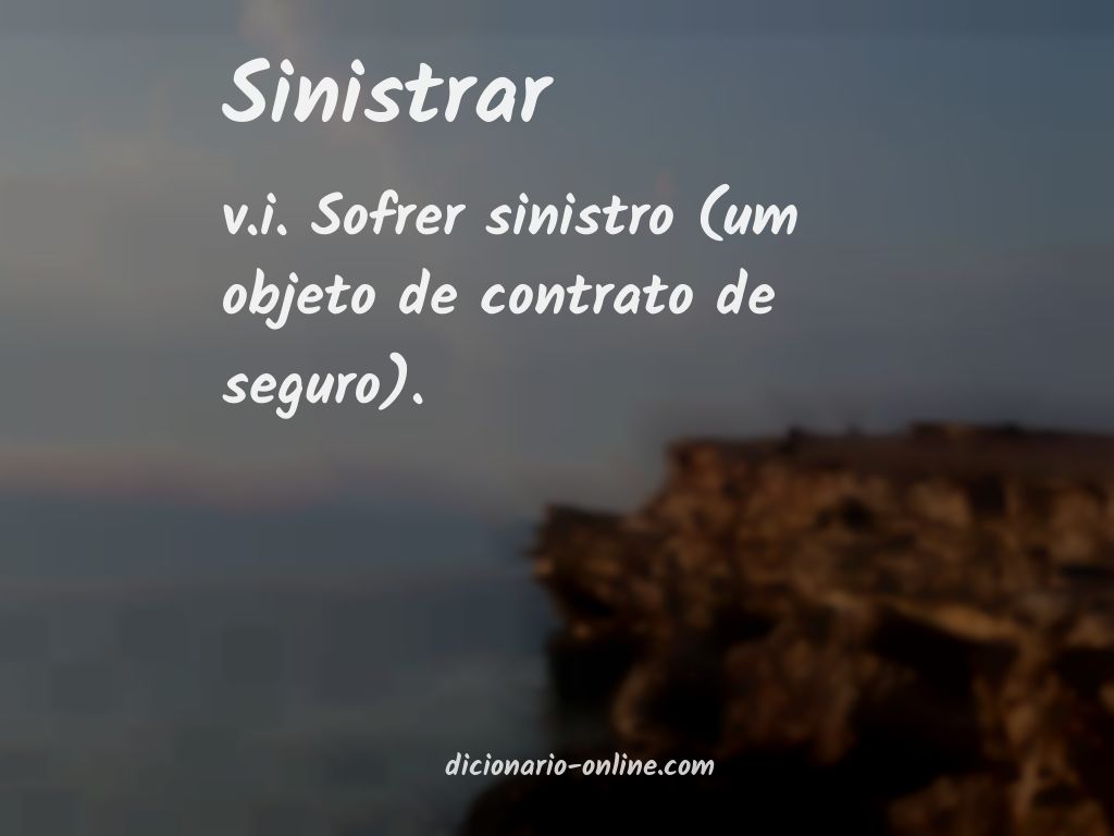 Significado de sinistrar