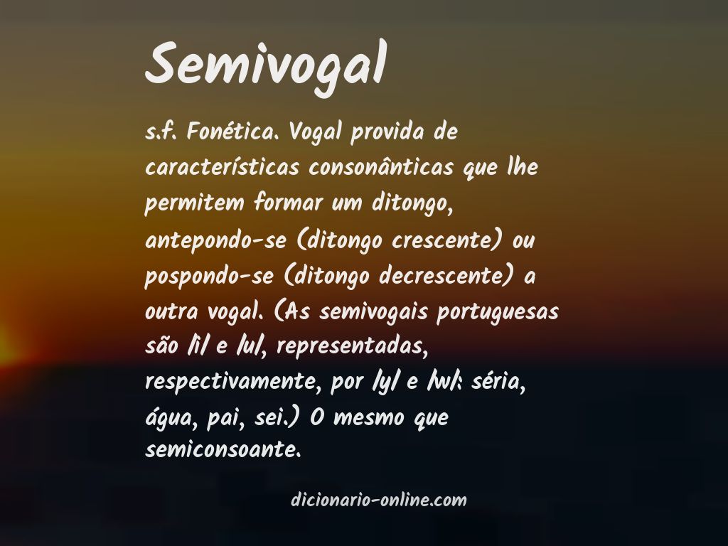 Significado de semivogal