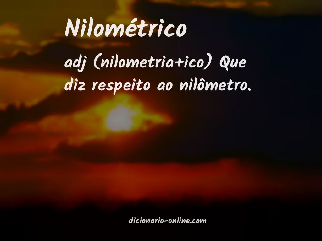 Significado de nilométrico