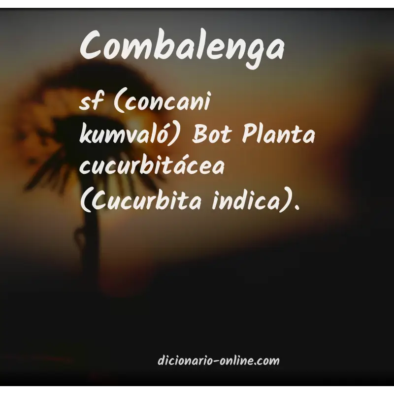 Significado de combalenga