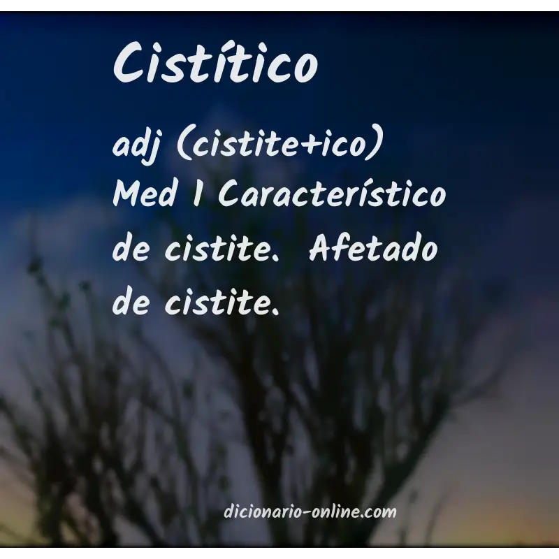 Significado de cistítico