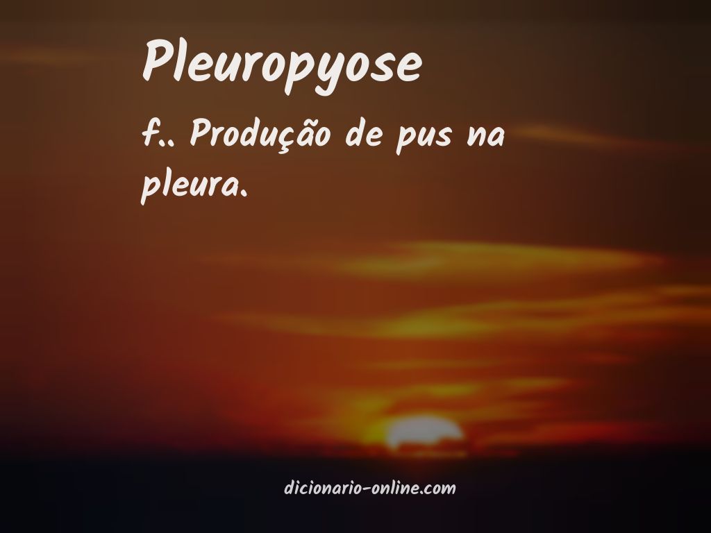Significado de pleuropyose
