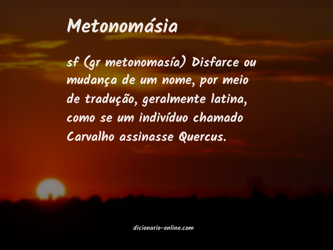 Significado de metonomásia