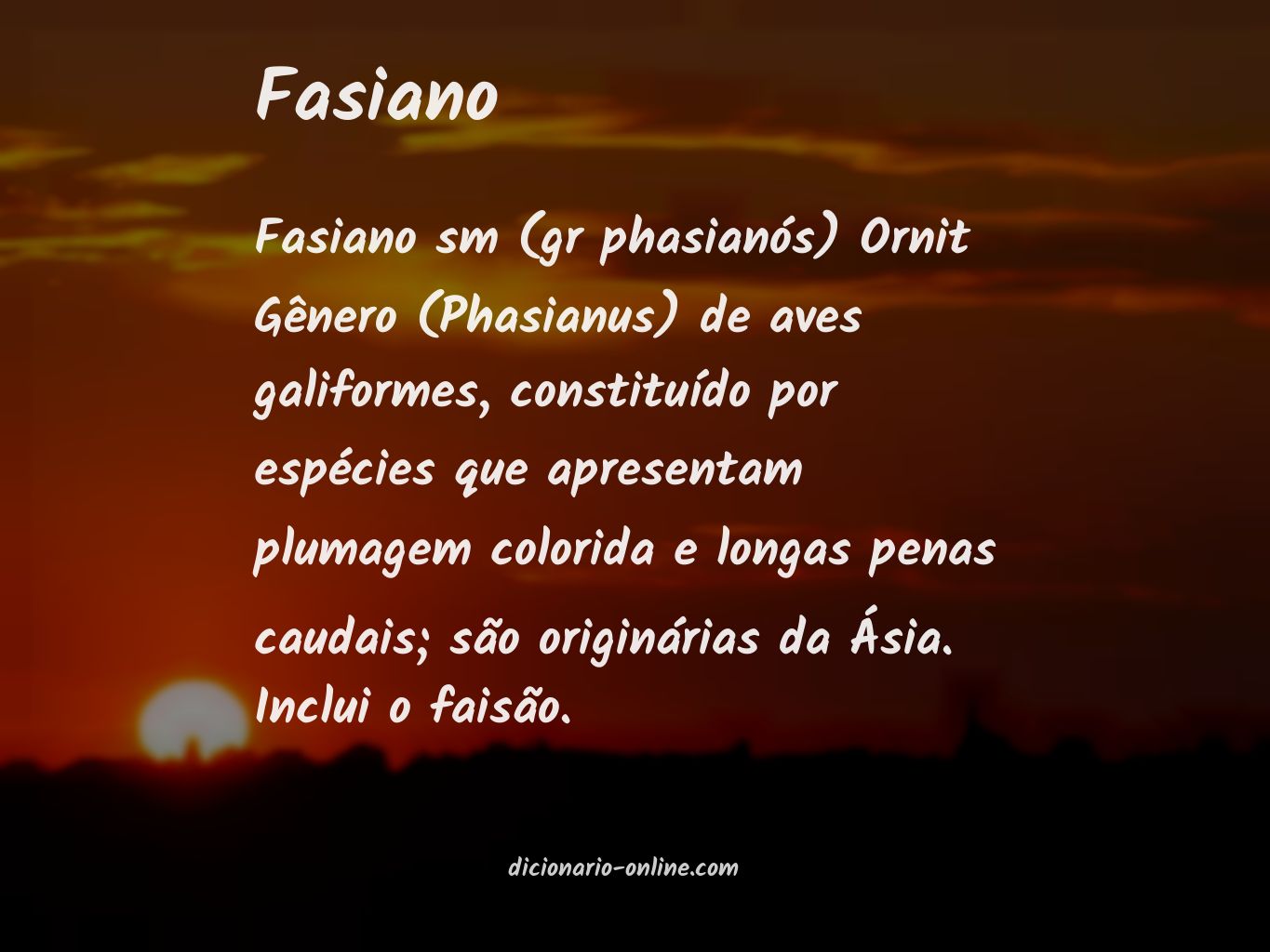 Significado de fasiano