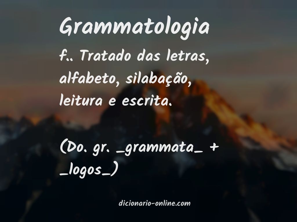 Significado de grammatologia