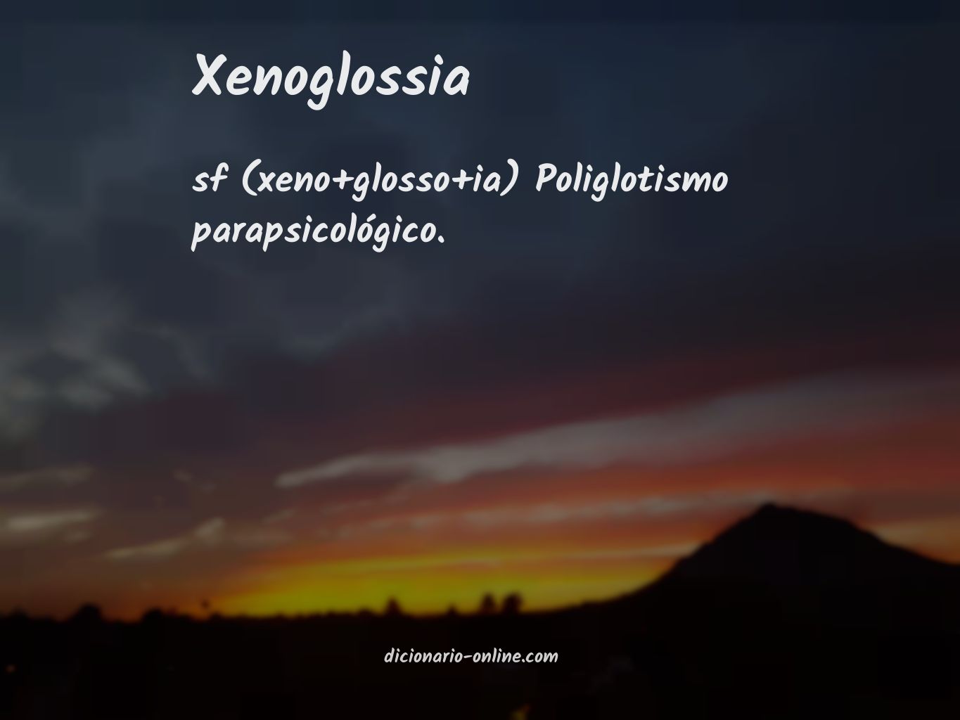 Significado de xenoglossia