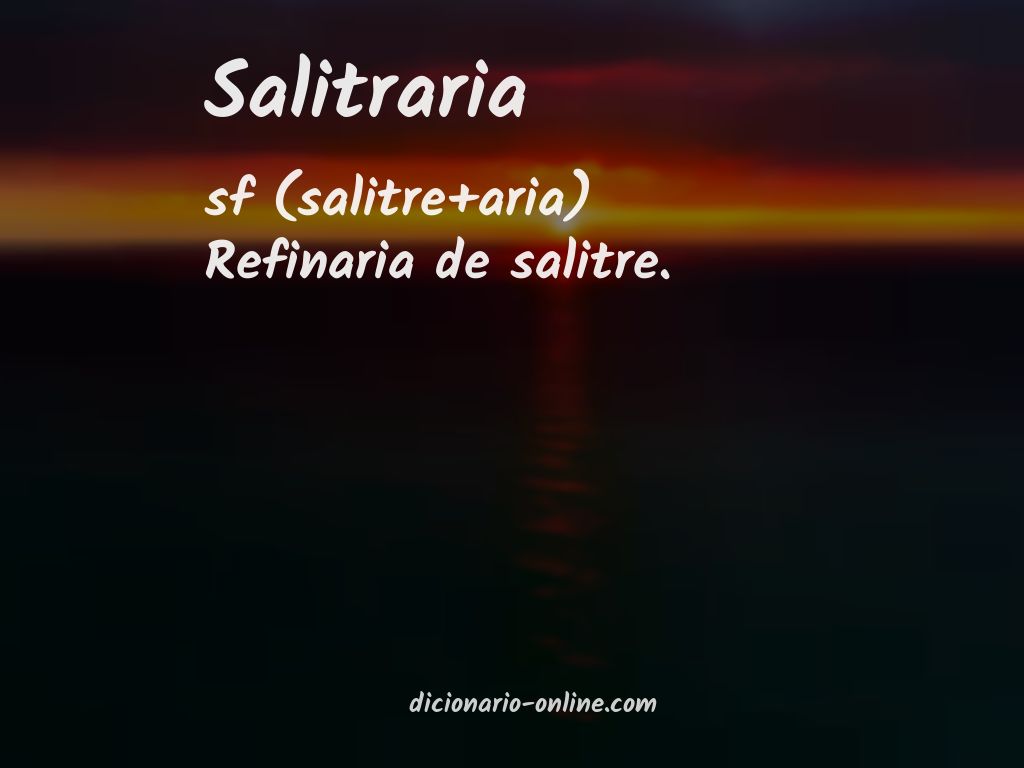 Significado de salitraria