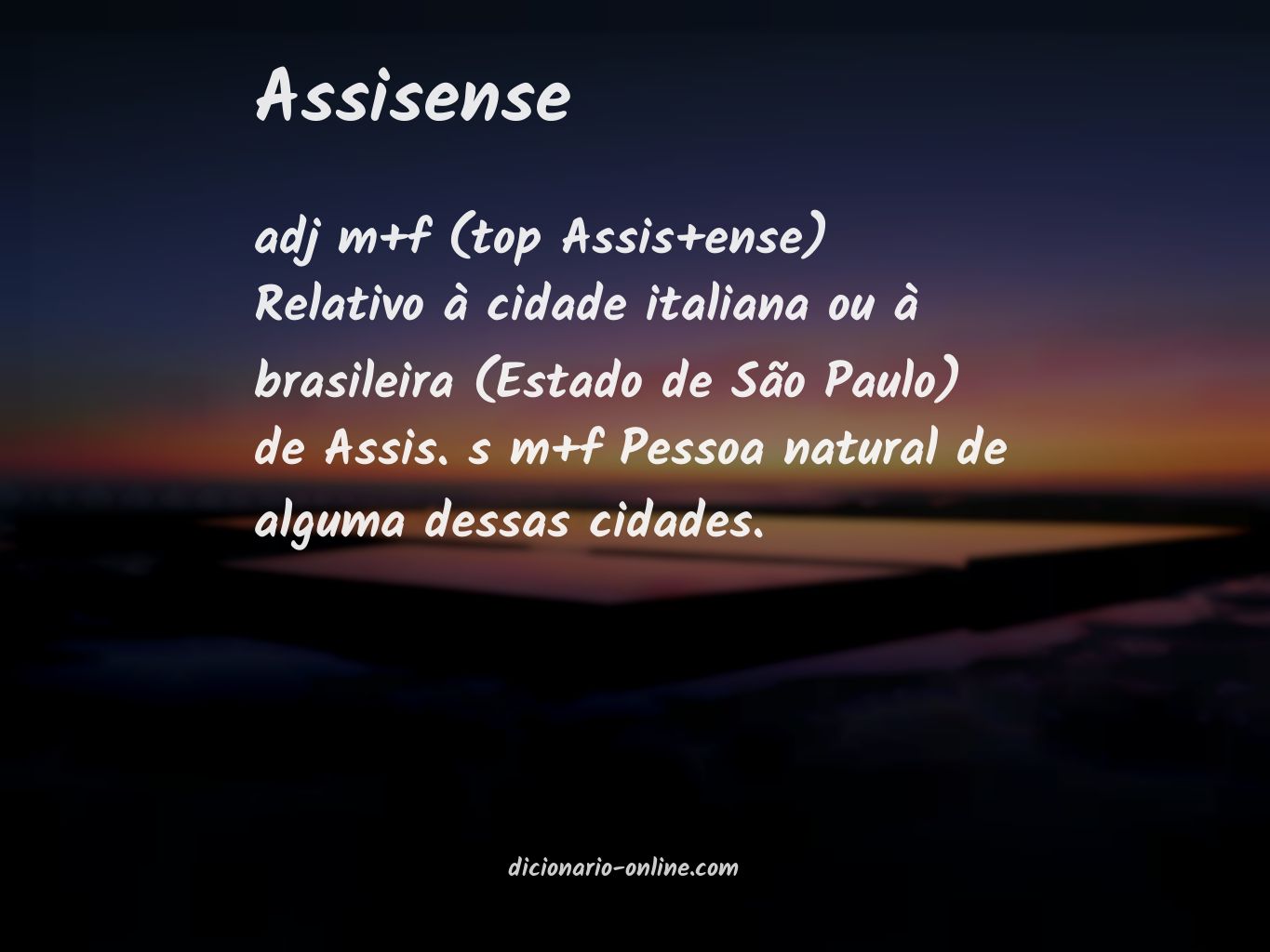 Significado de assisense