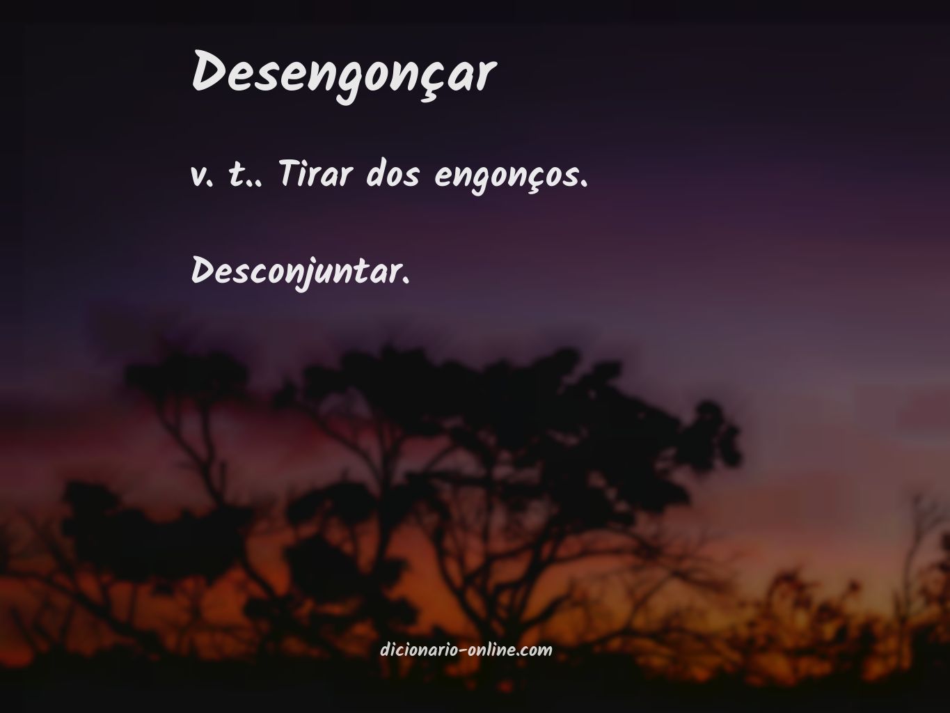 Significado de desengonçar