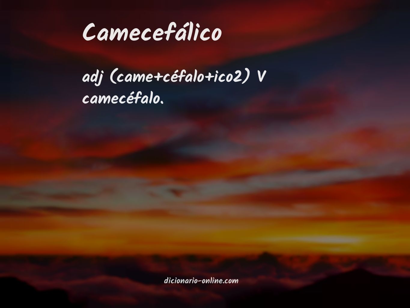 Significado de camecefálico