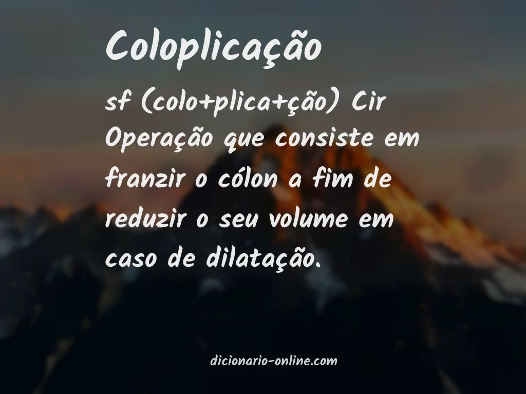 Significado de coloplicação