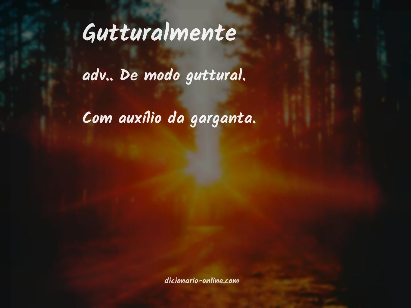 Significado de gutturalmente