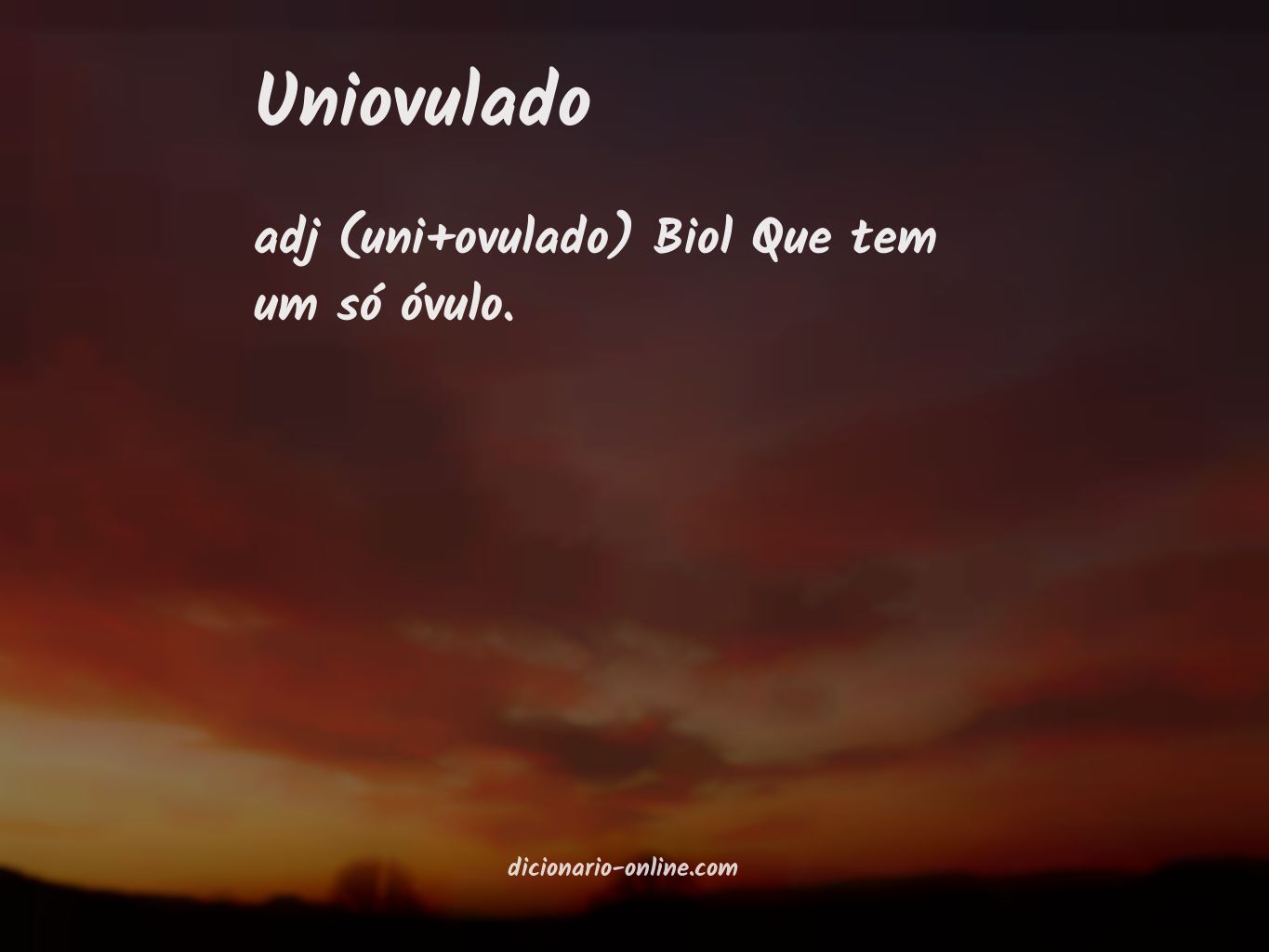 Significado de uniovulado