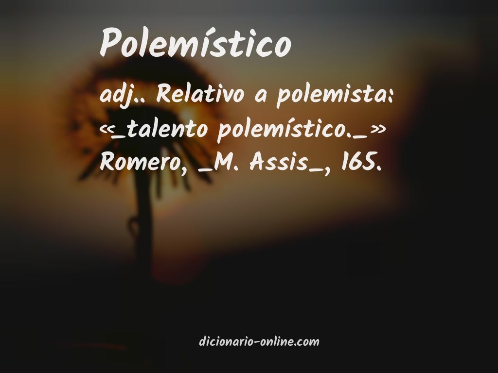 Significado de polemístico