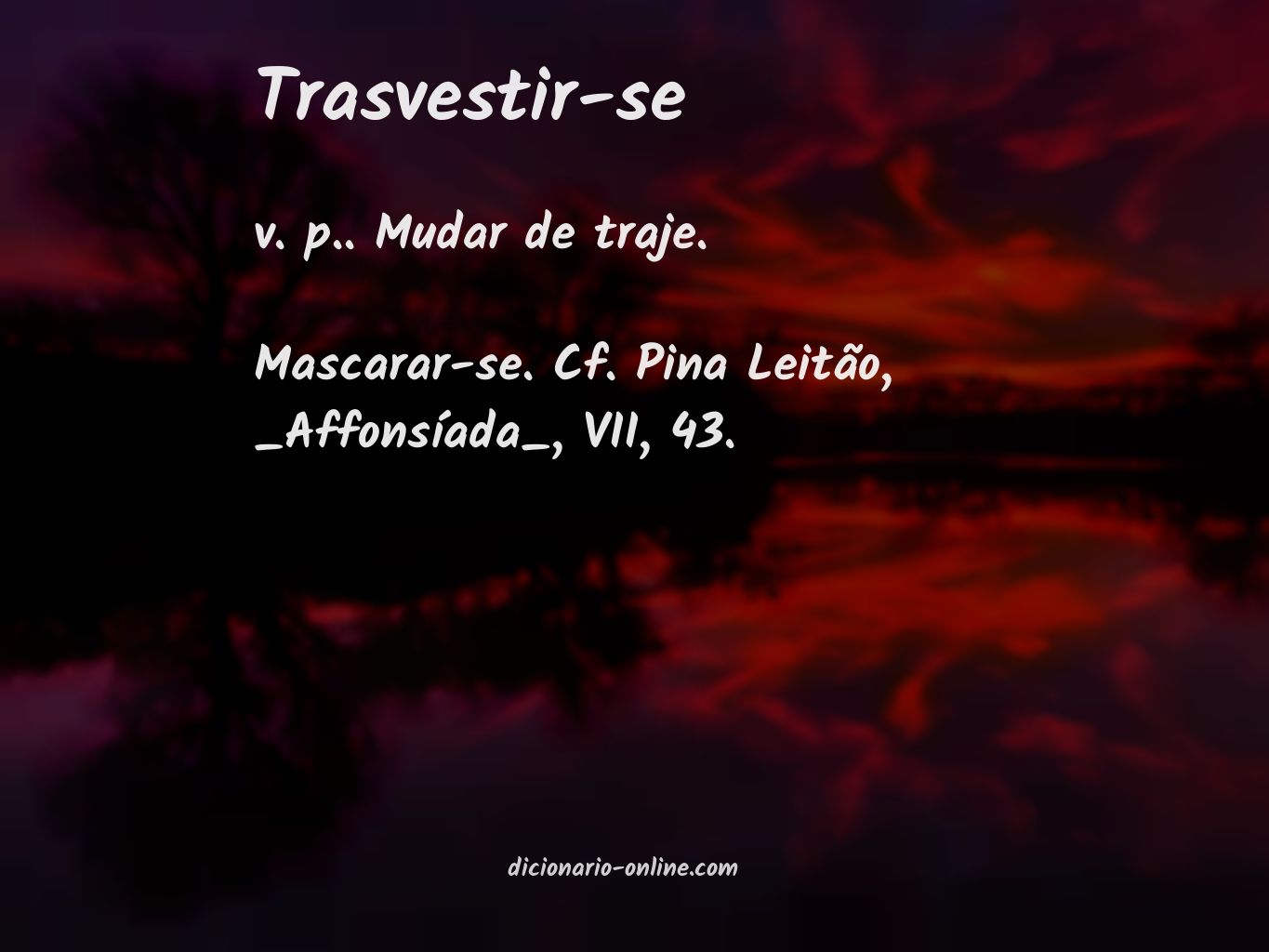 Significado de trasvestir-se