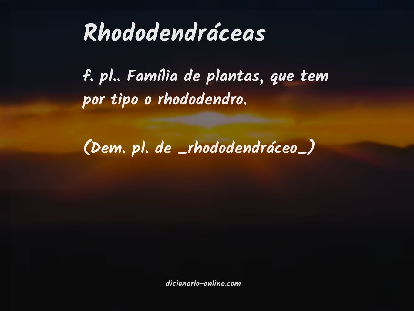 Significado de rhododendráceas