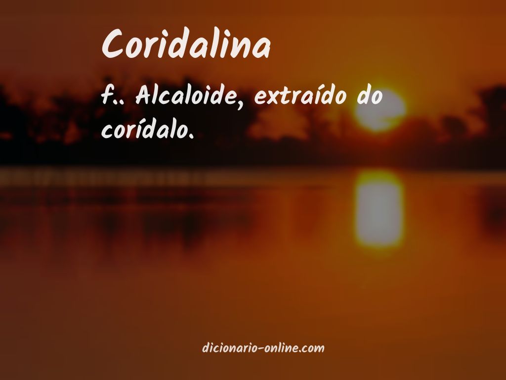 Significado de coridalina