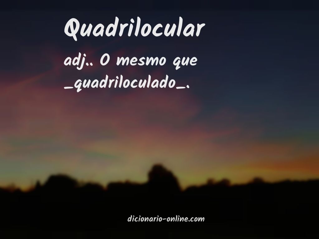 Significado de quadrilocular