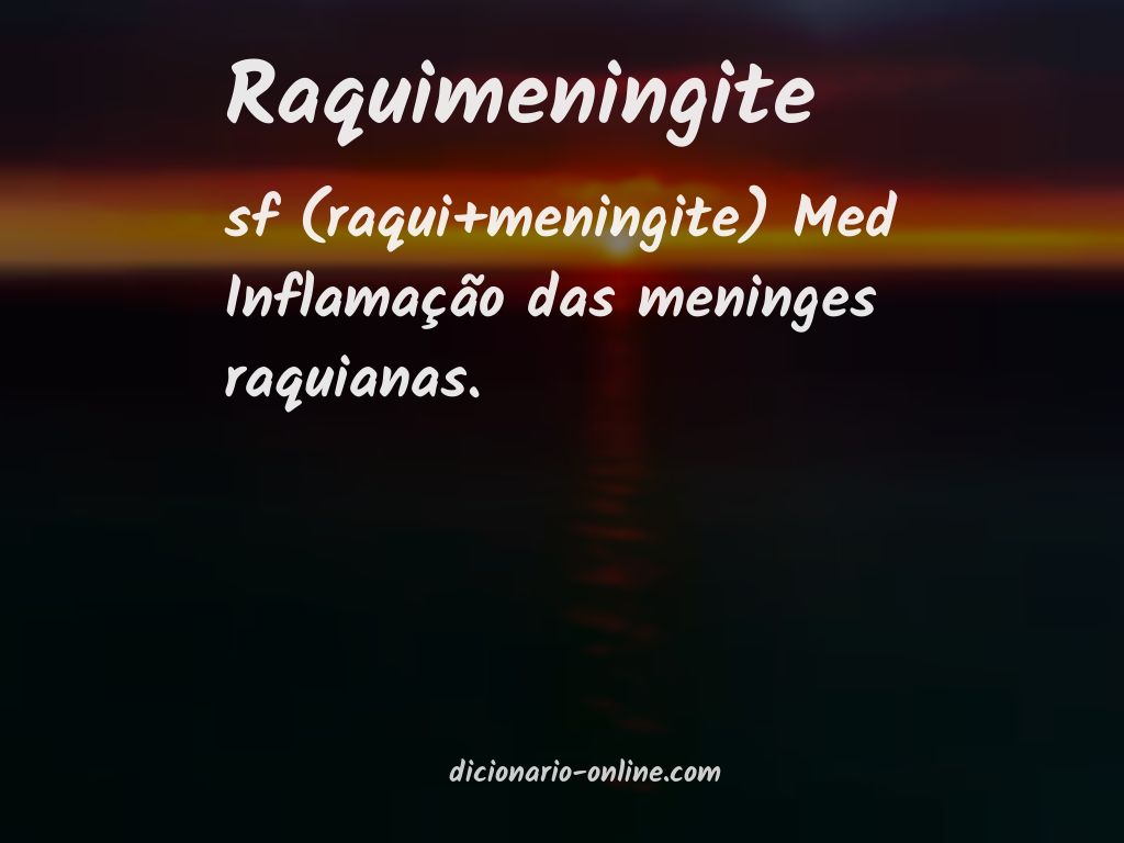 Significado de raquimeningite