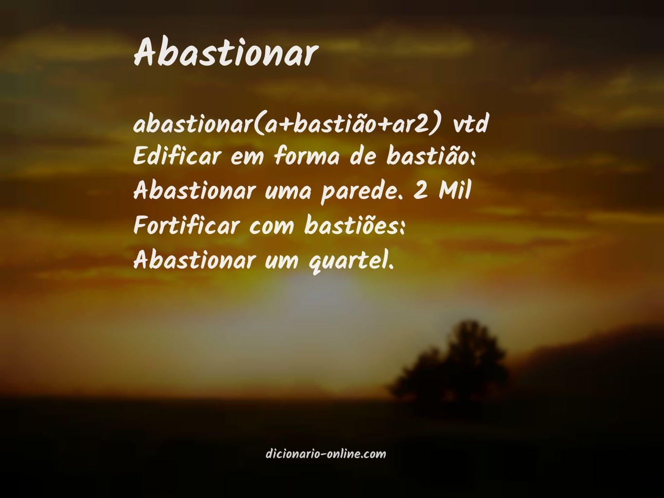 Significado de abastionar