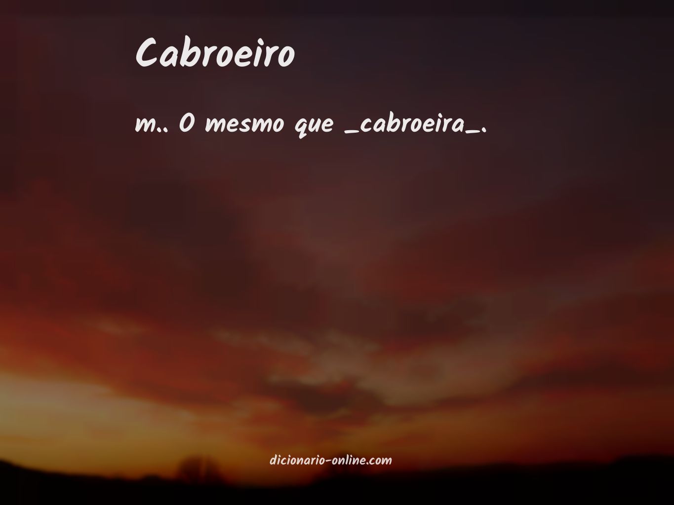 Significado de cabroeiro