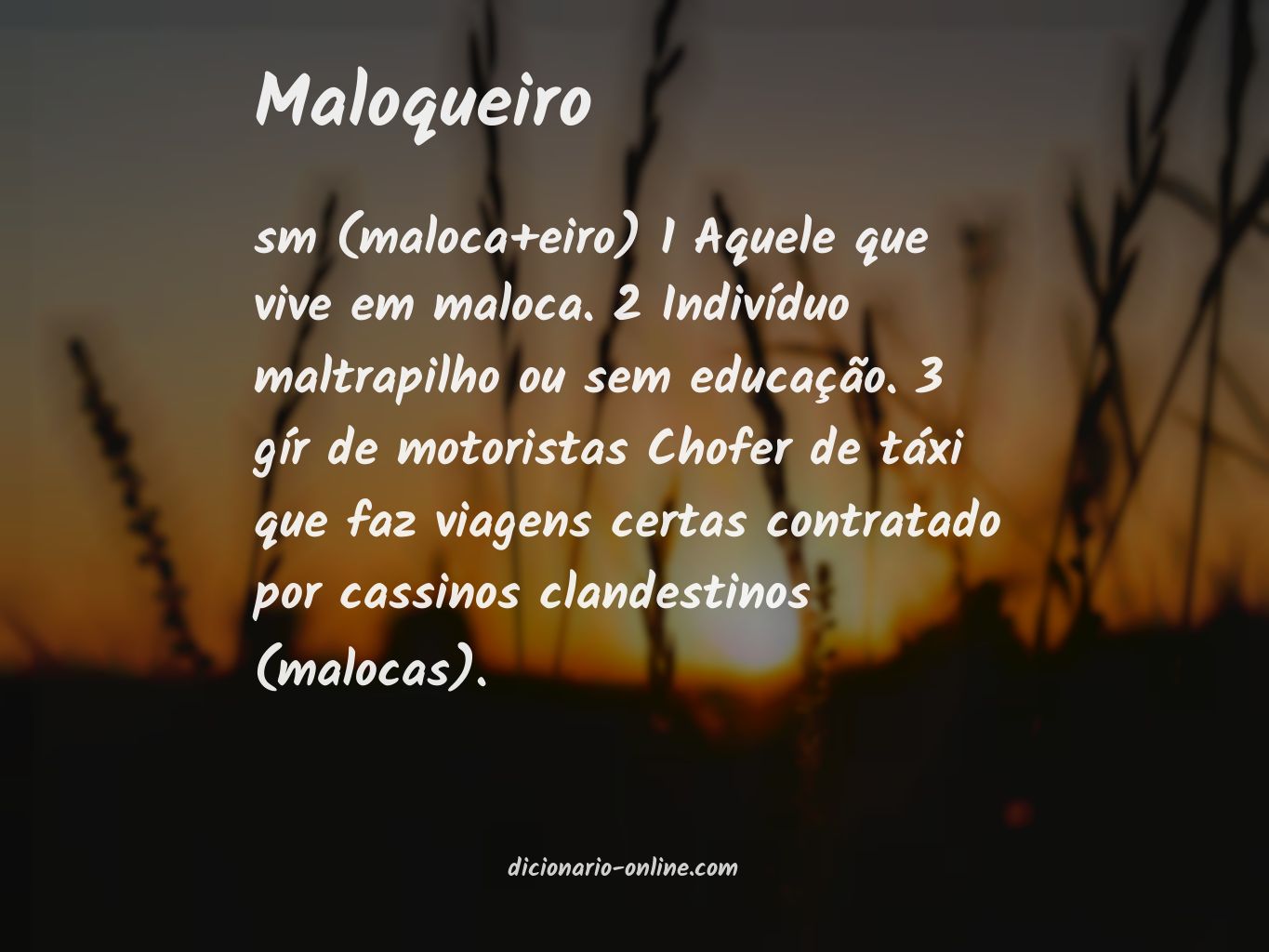 Significado de maloqueiro