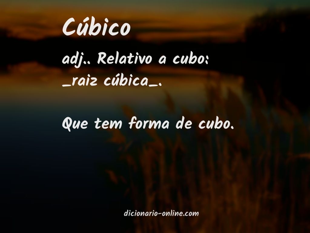 Significado de cúbico