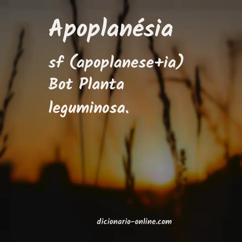 Significado de apoplanésia