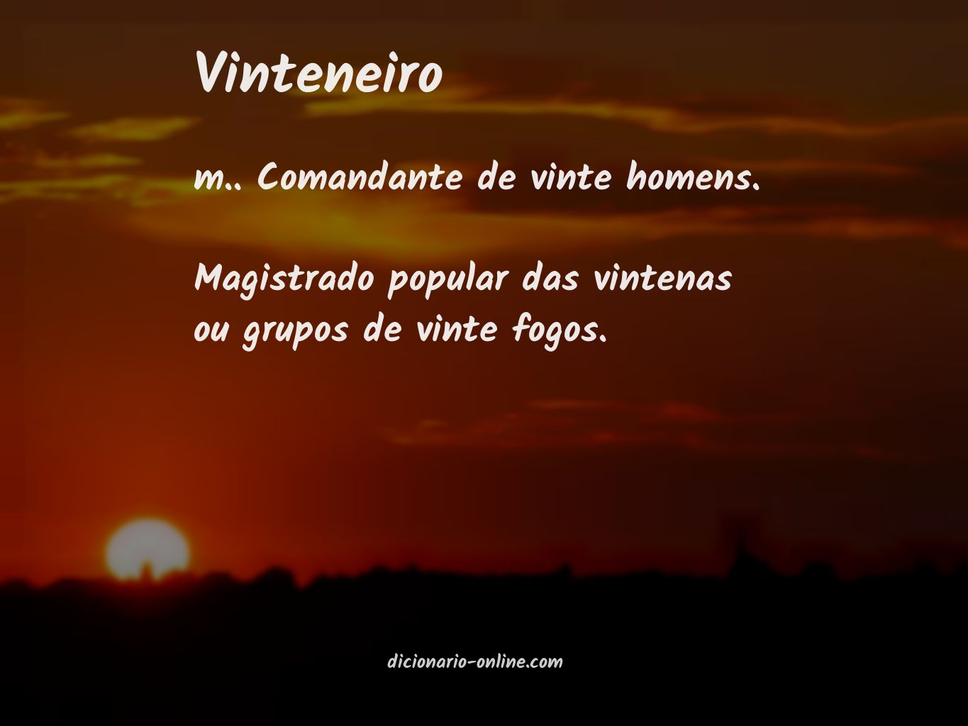 Significado de vinteneiro