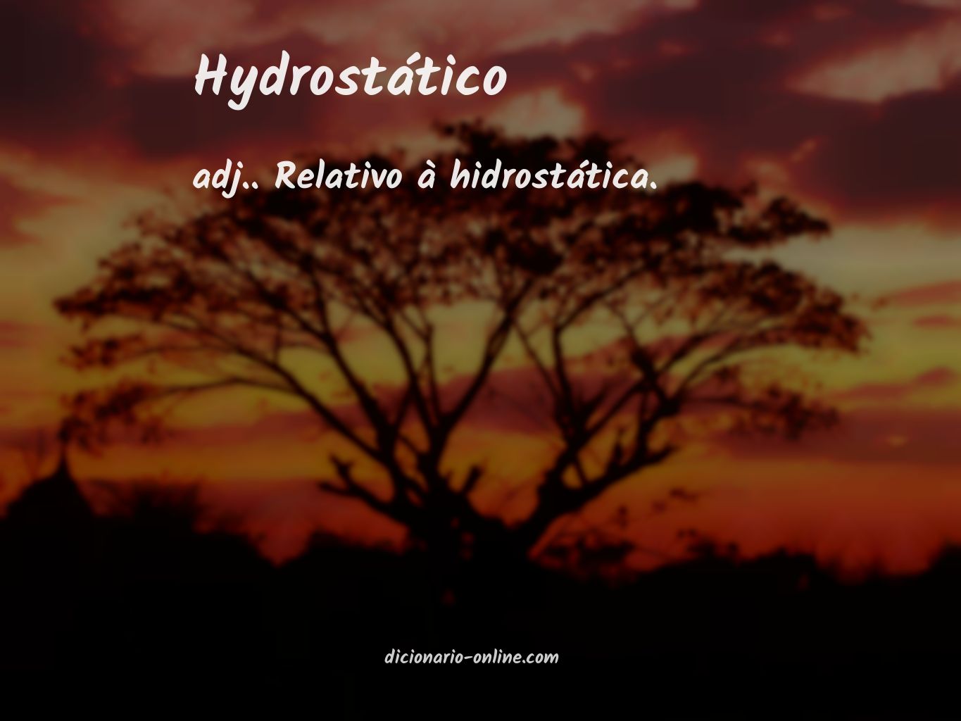 Significado de hydrostático