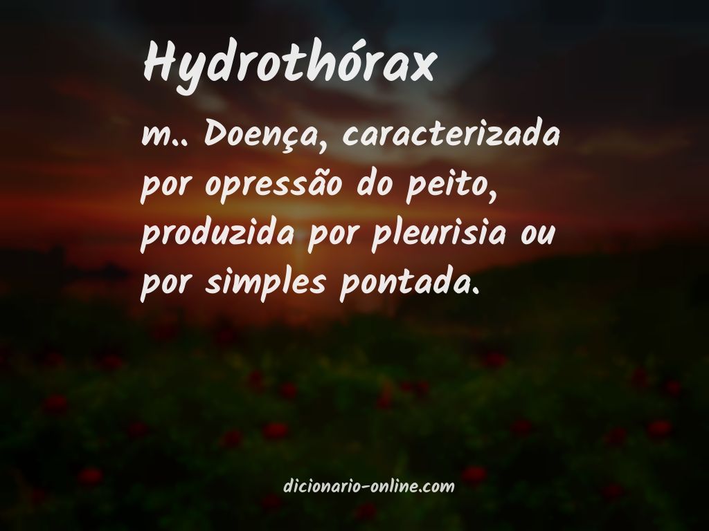 Significado de hydrothórax