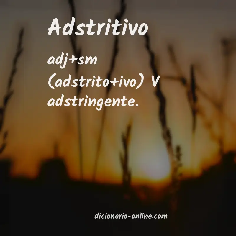 Significado de adstritivo