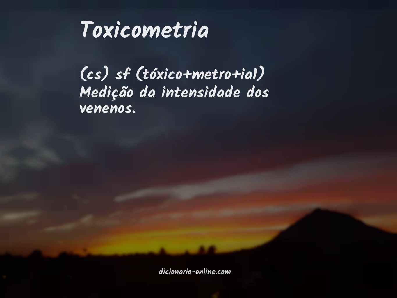 Significado de toxicometria