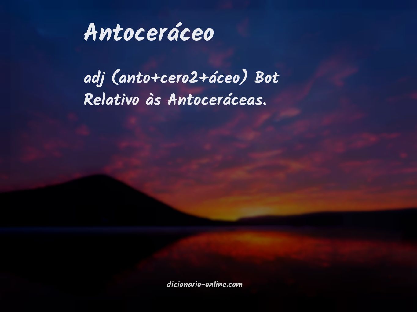 Significado de antoceráceo